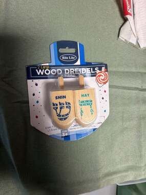 Rite Lite 2 Large Wood Dreidels with SpinGrip - Item #DR-16028